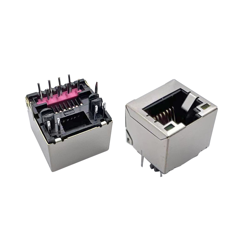 江門超矮RJ45帶燈屏蔽插座